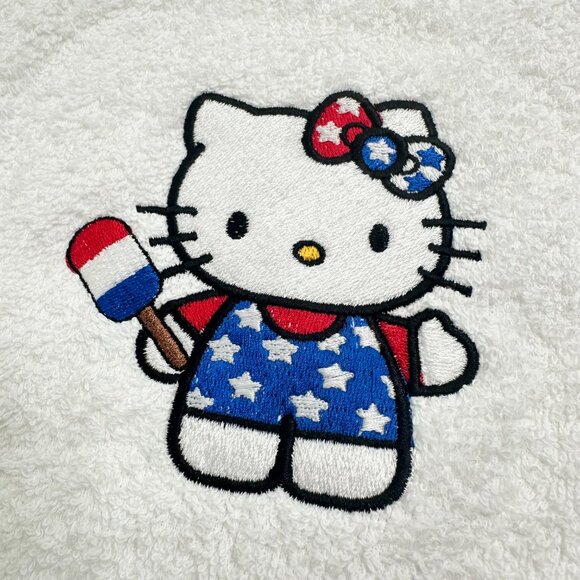 Hello Kitty Towels Embroidered July 4th Hand Towel Set Cute Bathroom Holiday - Picture 7 of 7